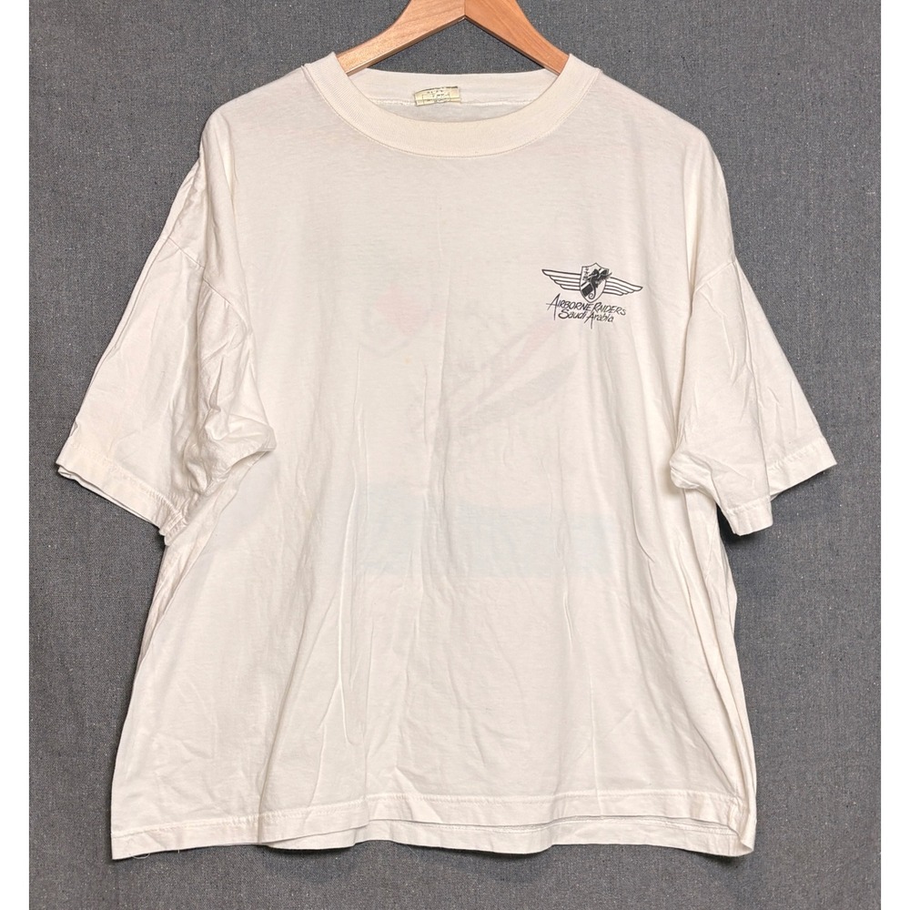 Vintage‎ 1991 Arabian Gulf Tour T-Shirt Flyer Airborne Raider Saudi Arabia XL
